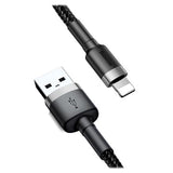 Baseus Cafule USB 2.0 / Lightning Kabel - 1m - Sort / Grå