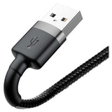 Baseus Cafule USB 2.0 / Lightning Kabel - 1m - Sort / Grå