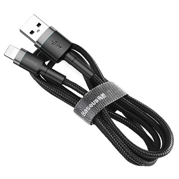Baseus Cafule USB 2.0 / Lightning Kabel - 1m - Sort / Grå