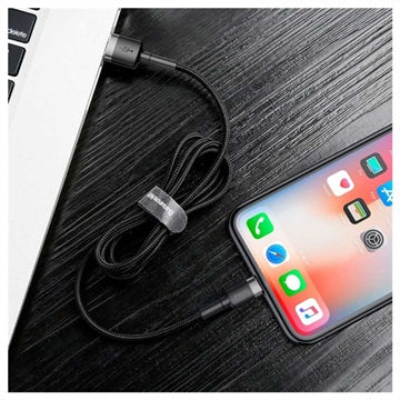 Baseus Cafule USB 2.0 / Lightning Kabel - 1m - Sort / Grå