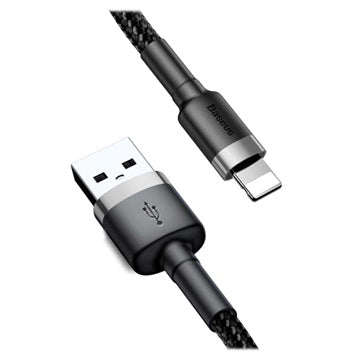 Baseus Cafule USB 2.0 / Lightning Kabel - 2m - Sort / Grå