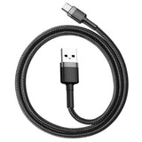 Baseus Cafule USB 2.0 / Type-C Kabel CATKLF-AG1 - 0.5m - Sort / Grå
