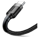 Baseus Cafule USB 2.0 / Type-C Kabel CATKLF-CG1 - 2m - Sort / Grå