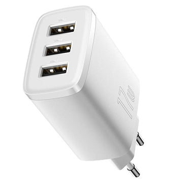 Baseus Compact Quick Charger CCXJ020102, 3x USB, 17W - Hvid