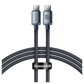 Baseus Crystal Shine USB-C / USB-C Kabel CAJY000601 - 1.2m - Sort