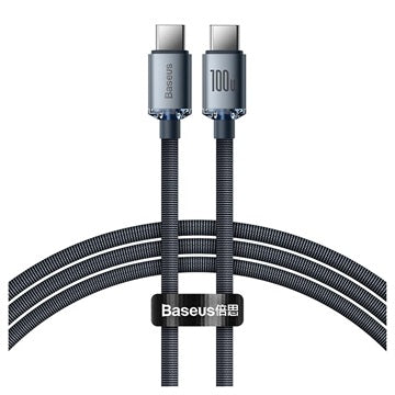 Baseus Crystal Shine USB-C / USB-C Kabel CAJY000601 - 1.2m - Sort