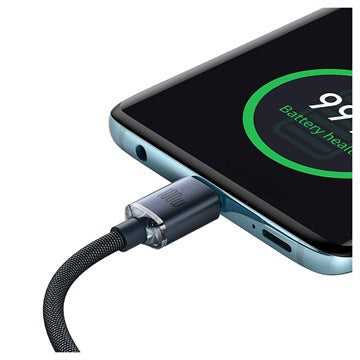 Baseus Crystal Shine USB-C / USB-C Kabel CAJY000601 - 1.2m - Sort