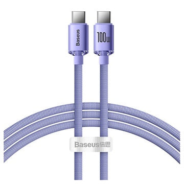 Baseus Crystal Shine USB-C / USB-C Kabel CAJY000605 - 1.2m - Lilla