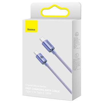 Baseus Crystal Shine USB-C / USB-C Kabel CAJY000605 - 1.2m - Lilla