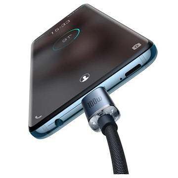 Baseus Crystal Shine USB-C / USB-C Kabel CAJY000701 - 2m - Sort