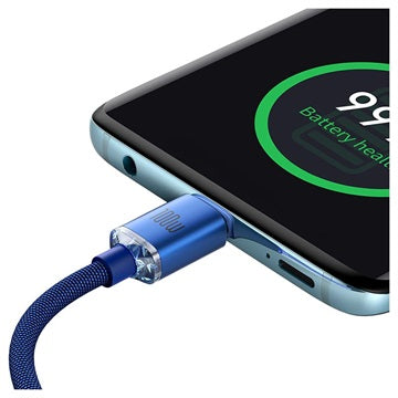 Baseus Crystal Shine USB-C / USB-C Kabel CAJY000703 - 2m - Blå