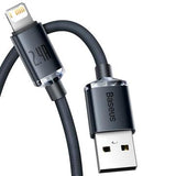 Baseus Crystal Shine USB-A / Lightning-kabel - 2m - sort