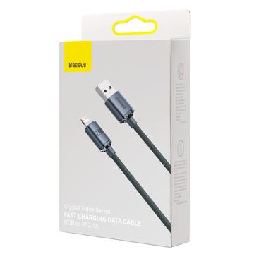 Baseus Crystal Shine USB-A / Lightning-kabel - 2m - sort