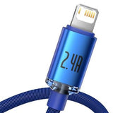 Baseus Crystal Shine USB-A / Lightning-kabel - 2m - Blå