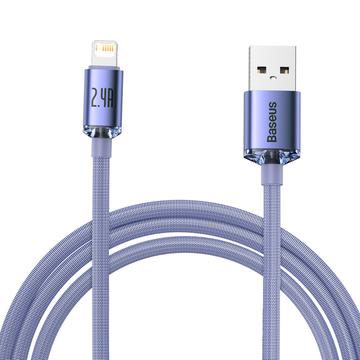 Baseus Crystal Shine USB-A / Lightning-kabel - 2m - Lilla