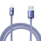 Baseus Crystal Shine USB-A / Lightning-kabel - 2m - Lilla
