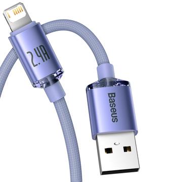 Baseus Crystal Shine USB-A / Lightning-kabel - 2m - Lilla
