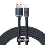 Baseus Crystal Shine USB-A / USB-C-kabel - 1.2m, 100W - Sort