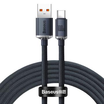 Baseus Crystal Shine USB-A / USB-C-kabel - 1.2m, 100W - Sort