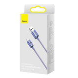 Baseus Crystal Shine USB-A / USB-C-kabel - 1.2m, 100W - Lilla