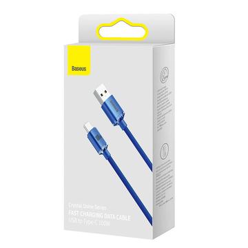 Baseus Crystal Shine USB-A / USB-C-kabel - 2m, 100W - Blå
