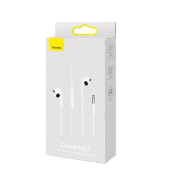 Baseus Encok H17 3.5mm In-Ear-hovedtelefoner med ledning - hvid