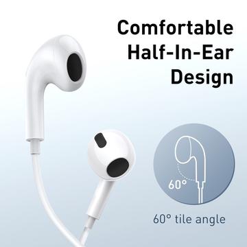 Baseus Encok H17 3.5mm In-Ear-hovedtelefoner med ledning - hvid