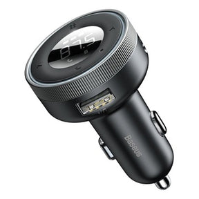 Baseus Enjoy CCLH-01 FM Transmitter / Dobbelt USB Biloplader - Sort