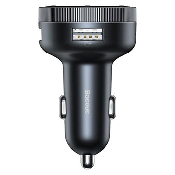 Baseus Enjoy CCLH-01 FM Transmitter / Dobbelt USB Biloplader - Sort