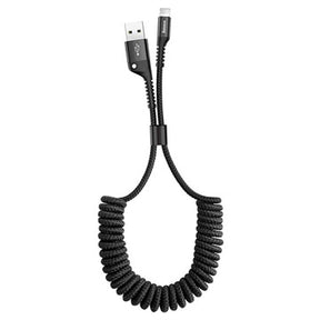 Baseus Fish Eye Spring Lightning Kabel - 1m - Sort