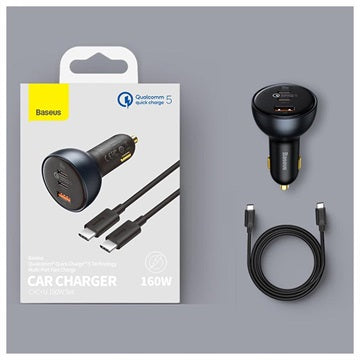 Baseus Qualcomm Quick Charge 5.0 Billader - 160W - Sort