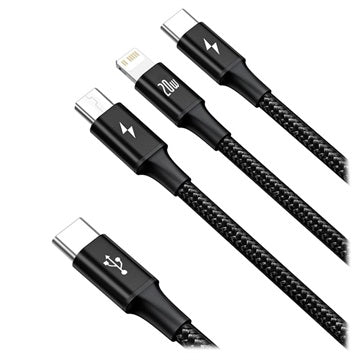 Baseus Rapid 3-in-1 USB Type-C Kabel CAMLT-SC01 - 1.5m - Sort