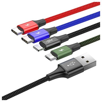 Baseus Rapid Series 4-in-1 Data Og Ladekabel CA1T4-B01 - 1.2m - Sort