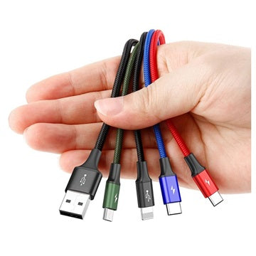 Baseus Rapid Series 4-in-1 Data Og Ladekabel CA1T4-B01 - 1.2m - Sort