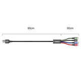 Baseus Rapid Series 4-in-1 Data Og Ladekabel CA1T4-B01 - 1.2m - Sort