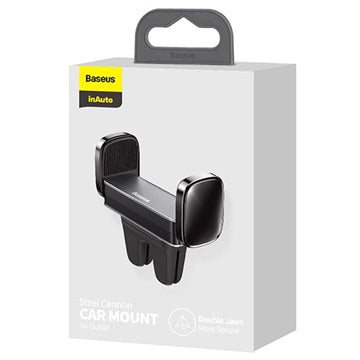 Baseus Steel Cannon Mobilholder til Luftkanal - 4.7"-6.5" - Sort