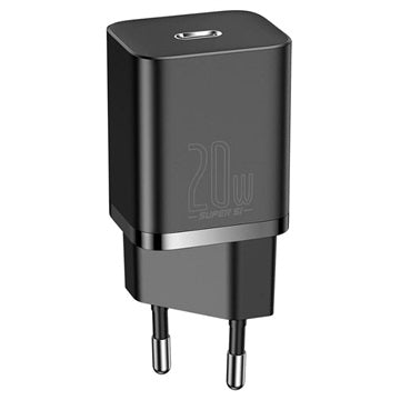 Baseus Super Si Hurtig Oplader med USB-C / Lightning Kabel - 20W - Sort