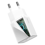Baseus Super Si Hurtig Oplader med USB-C / Lightning Kabel - 20W - Hvid