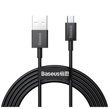 Baseus Superior MicroUSB Hurtig Opladning Datakabel - 2m - Sort