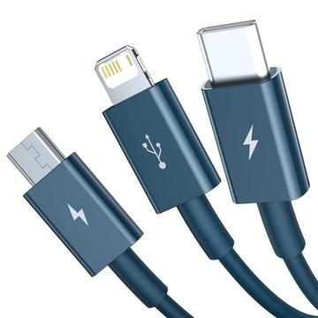 Baseus Superior Series 3-i-1 hurtigopladerkabel - 1m, 3.5A - blå