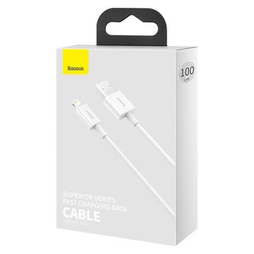 Baseus Superior Series Lightning Kabel - 1m - Hvid