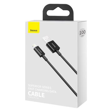 Baseus Superior Series Lightning Kabel - 1m - Sort