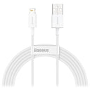 Baseus Superior Series Lightning Kabel - 2m - Hvid