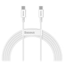 Baseus Superior Series USB-C / USB-C Kabel - 100W, 2m - Hvid