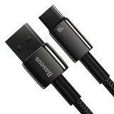 Baseus Tungsten Gold USB-A / USB-C-kabel - 1m, 100W - Sort