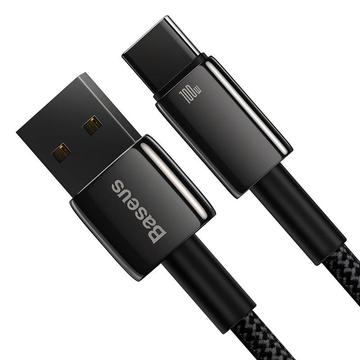 Baseus Tungsten Gold USB-A / USB-C-kabel - 1m, 100W - Sort
