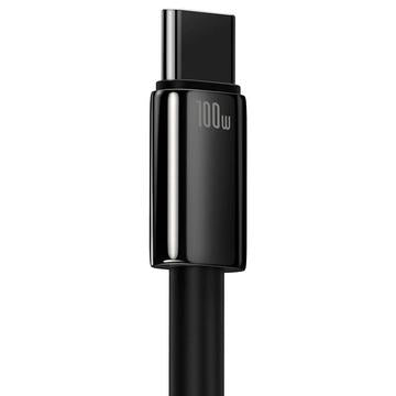 Baseus Tungsten Gold USB-A / USB-C-kabel - 1m, 100W - Sort