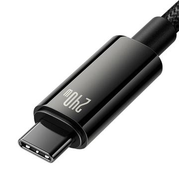 Baseus Tungsten Gold USB-C / USB-C-kabel - 2m, 240W - Sort