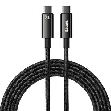 Baseus Tungsten Gold USB-C / USB-C-kabel - 3m, 240W - Sort
