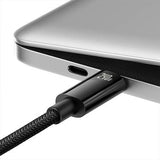 Baseus Tungsten Gold USB-C / USB-C-kabel - 3m, 240W - Sort